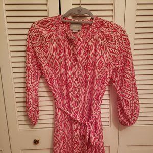 Maeve pink and white 3/4 sleeve dress